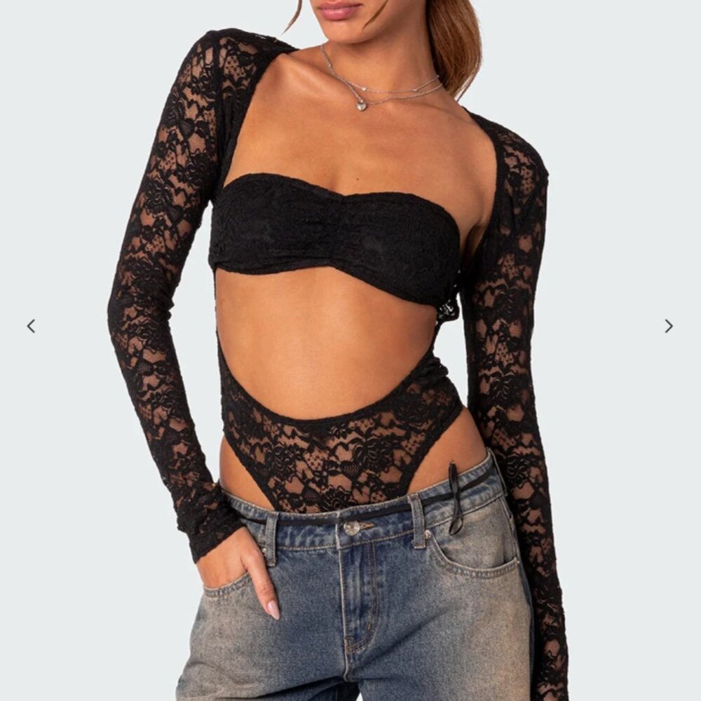 Edikted Black Lace Bodysuit